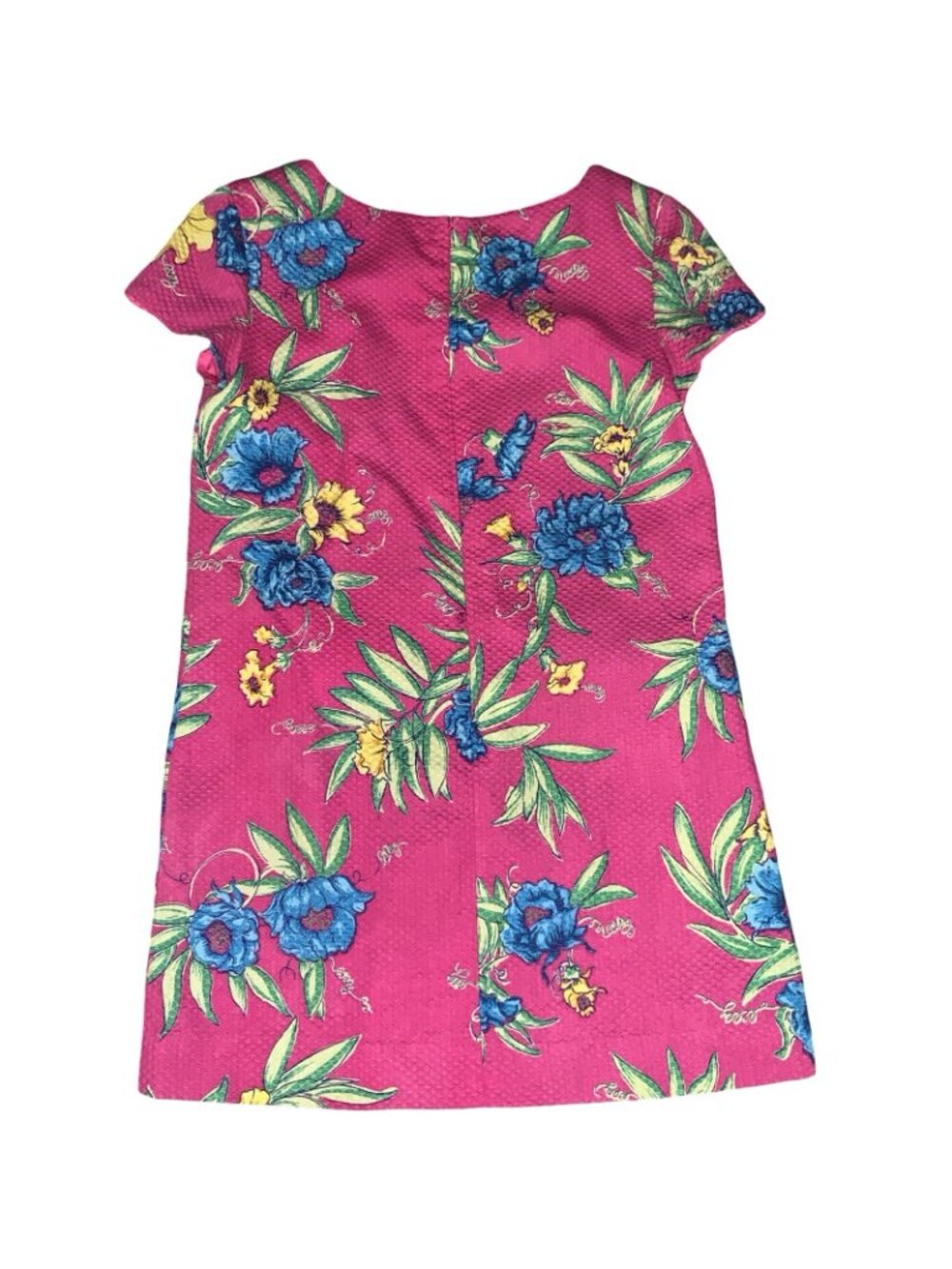 Lilly Pulitzer Vintage White Label Dress Pink With Blue Floral Print Women’s 8 - Picture 2 of 6